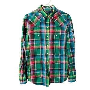 Polo‎ by Ralph Lauren Men's Green Plaid Shirt Size M
